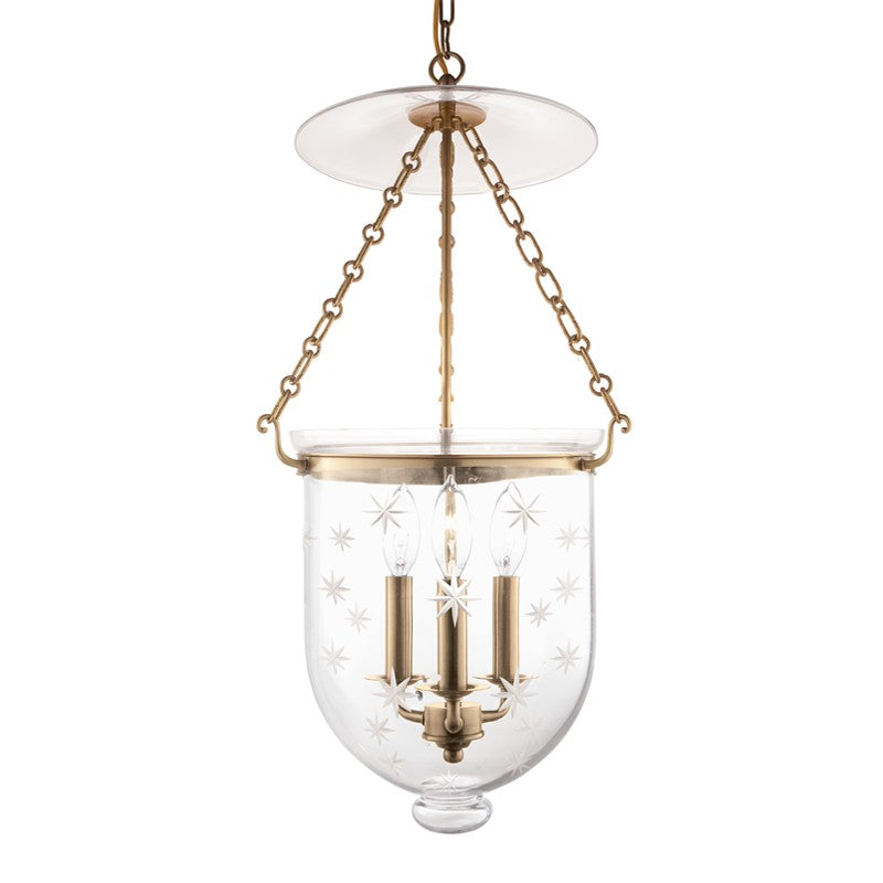 Hudson Valley Canada - 254-AGB-C3 - Three Light Pendant - Hampton - Aged Brass