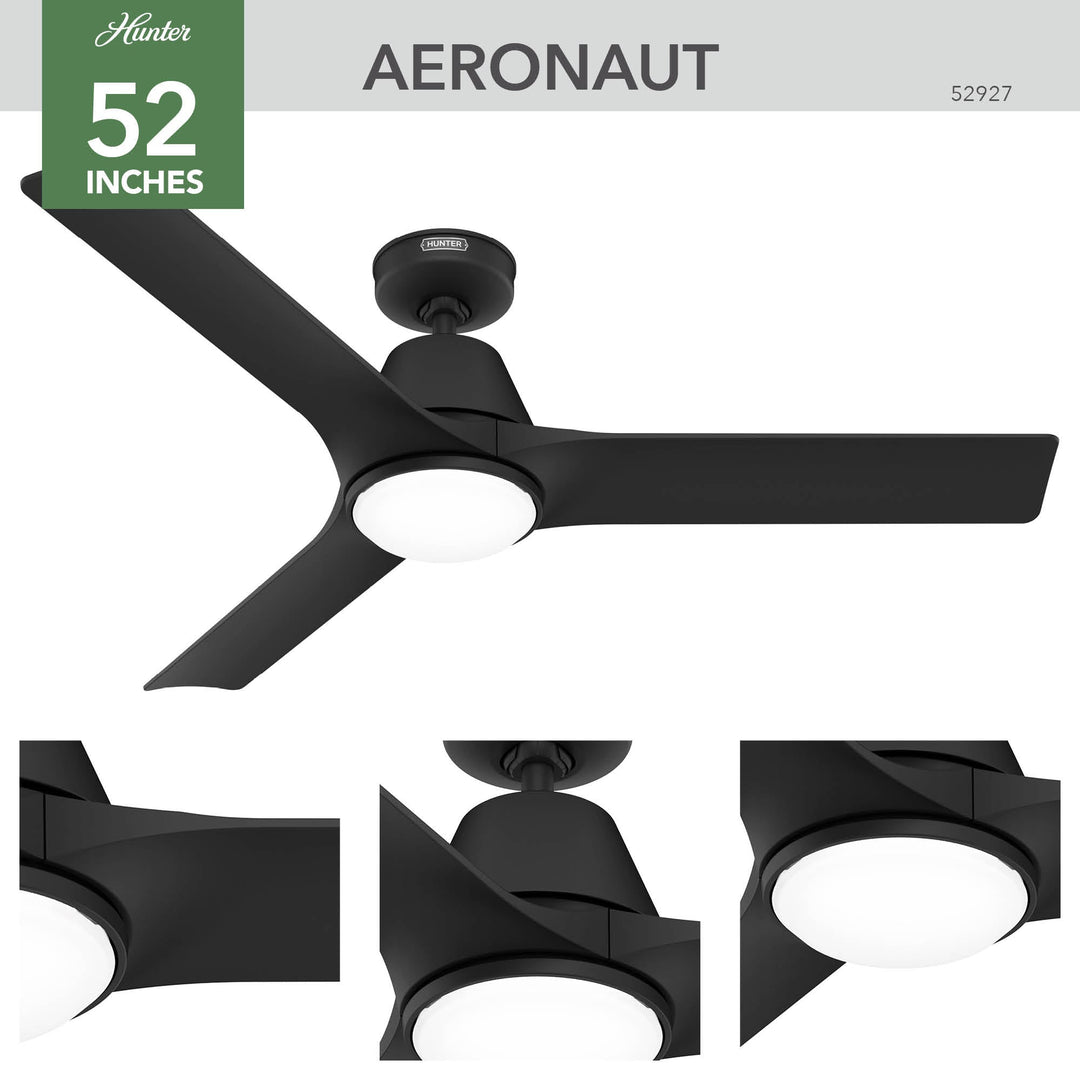 Aeronaut Outdoor Smart Fan with LED Light 52 inch with Remote DC Motor Hunter Fan Canada