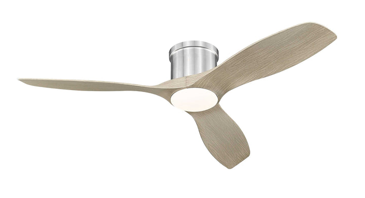 Apollo 52" Flush Ceiling Fan in Brushed Nickel with Driftwood Mirage Lighting Group