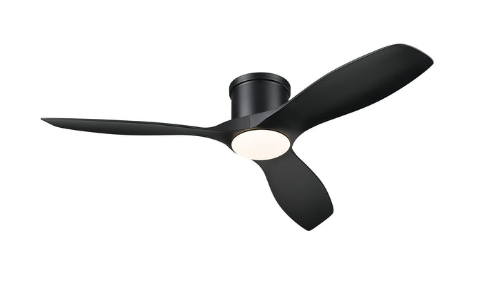 Apollo 52" Flush Ceiling Fan in Matte Black Mirage Lighting Group