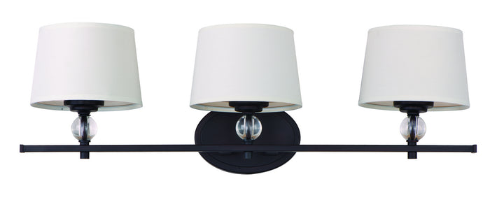 Rondo Three Light Bath Vanity in Oil Rubbed Bronze - available from The Lighting Shoppe, trusted by Canadian homeowners