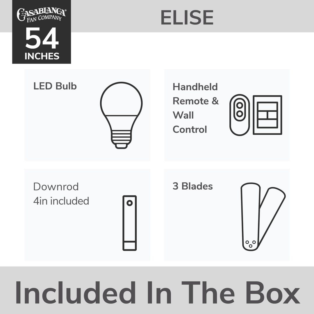 Elise Outdoor ENERGY STAR DC with LED Light 54 inch with remote and wall control Hunter Fan Canada