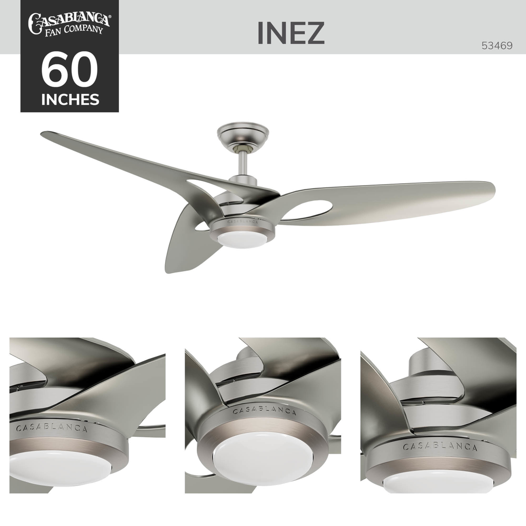 Inez Outdoor ENERGY STAR DC with LED Light 60 inch with remote and wall control Hunter Fan Canada