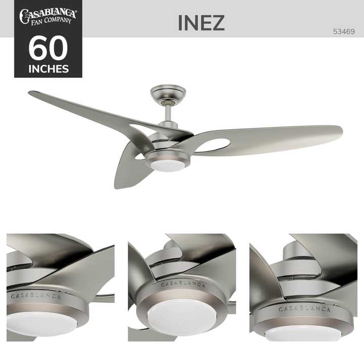 Inez Outdoor ENERGY STAR DC with LED Light 60 inch with remote and wall control Hunter Fan Canada