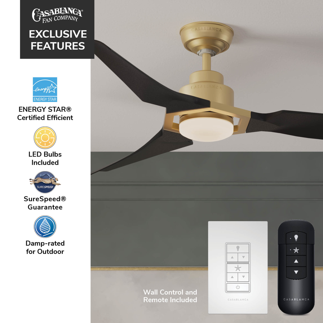 Eula Outdoor ENERGY STAR DC with LED Light 52 inch with remote and wall control Hunter Fan Canada