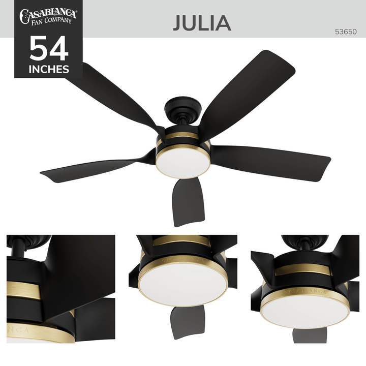 Julia Outdoor Energy Star DC with LED Light 54 inch with remote and wall control Hunter Fan Canada