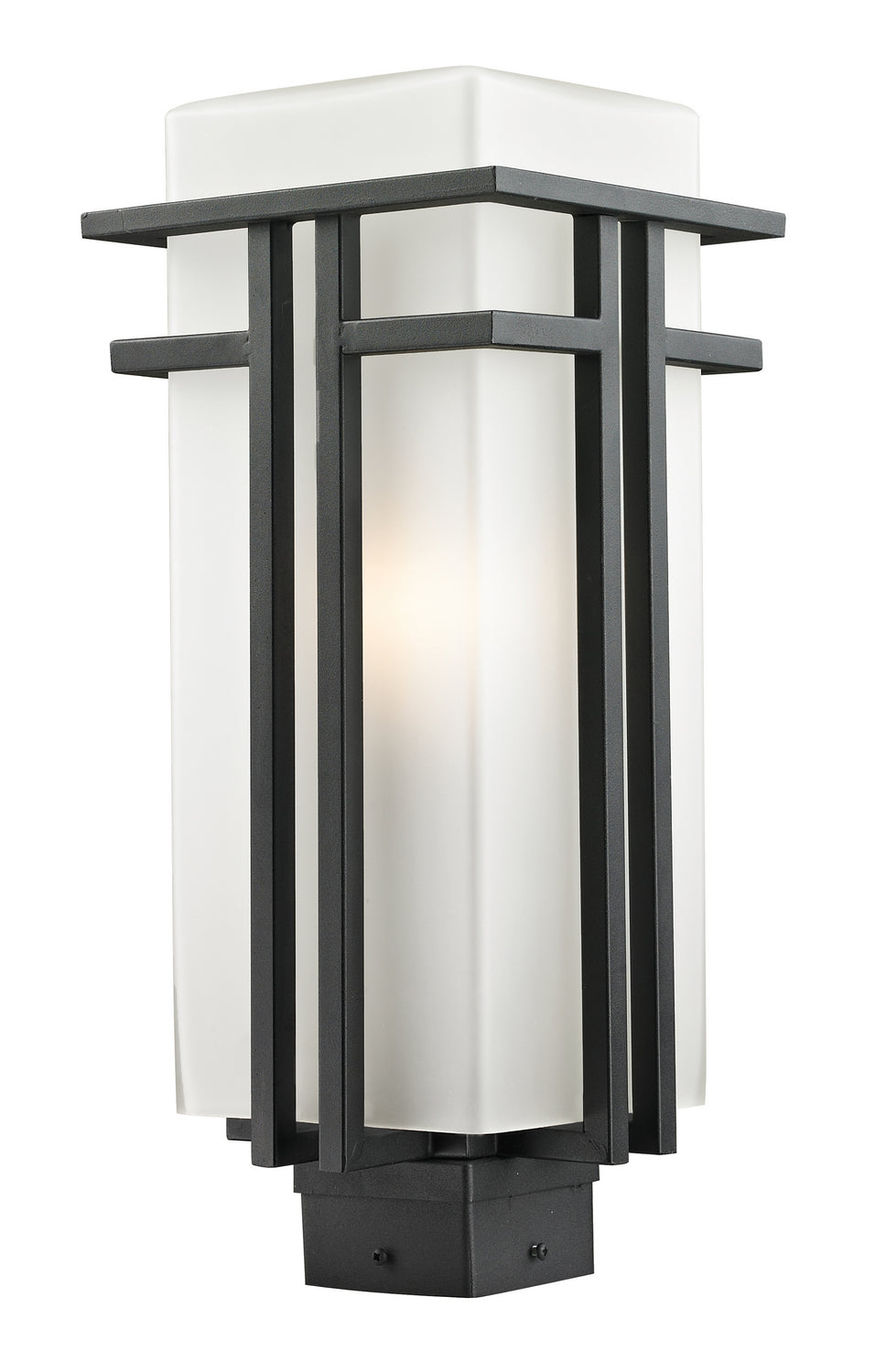 Abbey One Light Outdoor Post Mount Fixture in Black - available from The Lighting Shoppe, trusted by Canadian homeowners