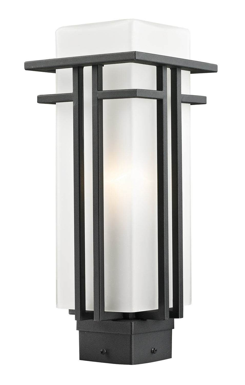 Abbey One Light Outdoor Post Mount Fixture in Black - available from The Lighting Shoppe, trusted by Canadian homeowners