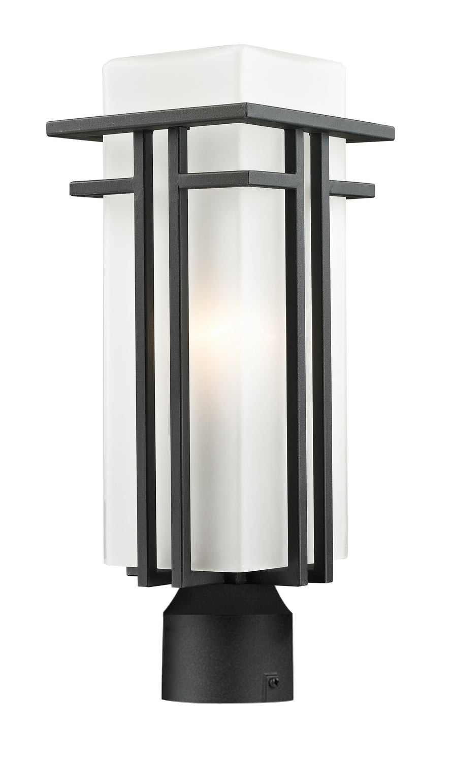 Abbey One Light Outdoor Post Mount Fixture in Black - available from The Lighting Shoppe, trusted by Canadian homeowners
