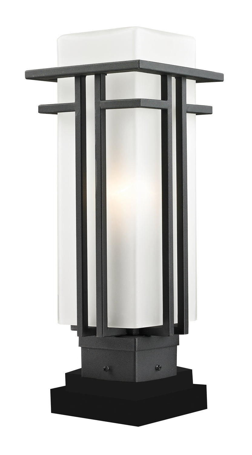 Abbey One Light Outdoor Pier Mounted Fixture in Black - available from The Lighting Shoppe, trusted by Canadian homeowners
