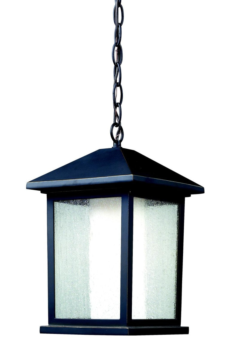 Mesa One Light Outdoor Chain Mount Ceiling Fixture in Oil Rubbed Bronze - available from The Lighting Shoppe, trusted by Canadian homeowners