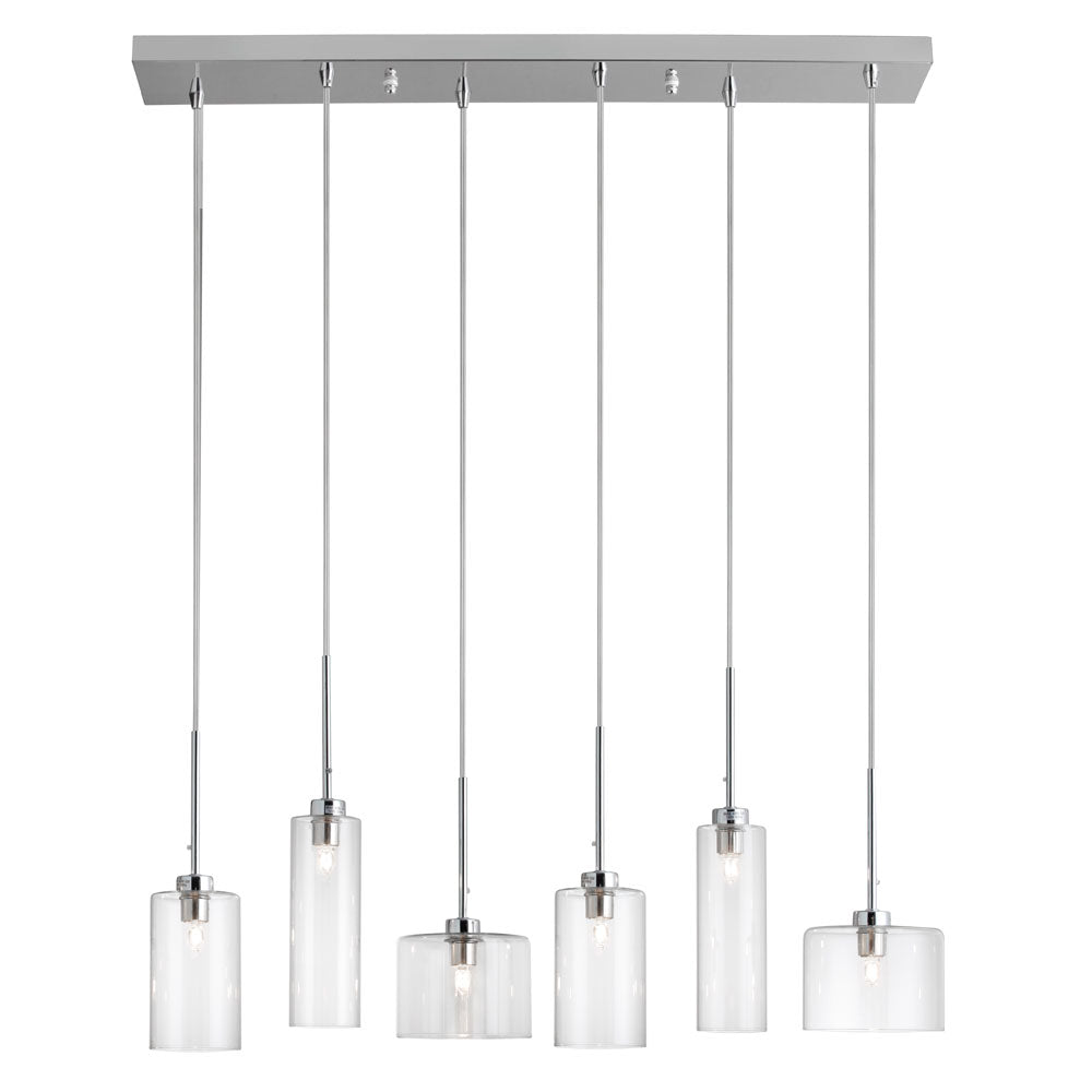 Industrial Chic Six Light Pendant in Polished Chrome - available from The Lighting Shoppe, trusted by Canadian homeowners
