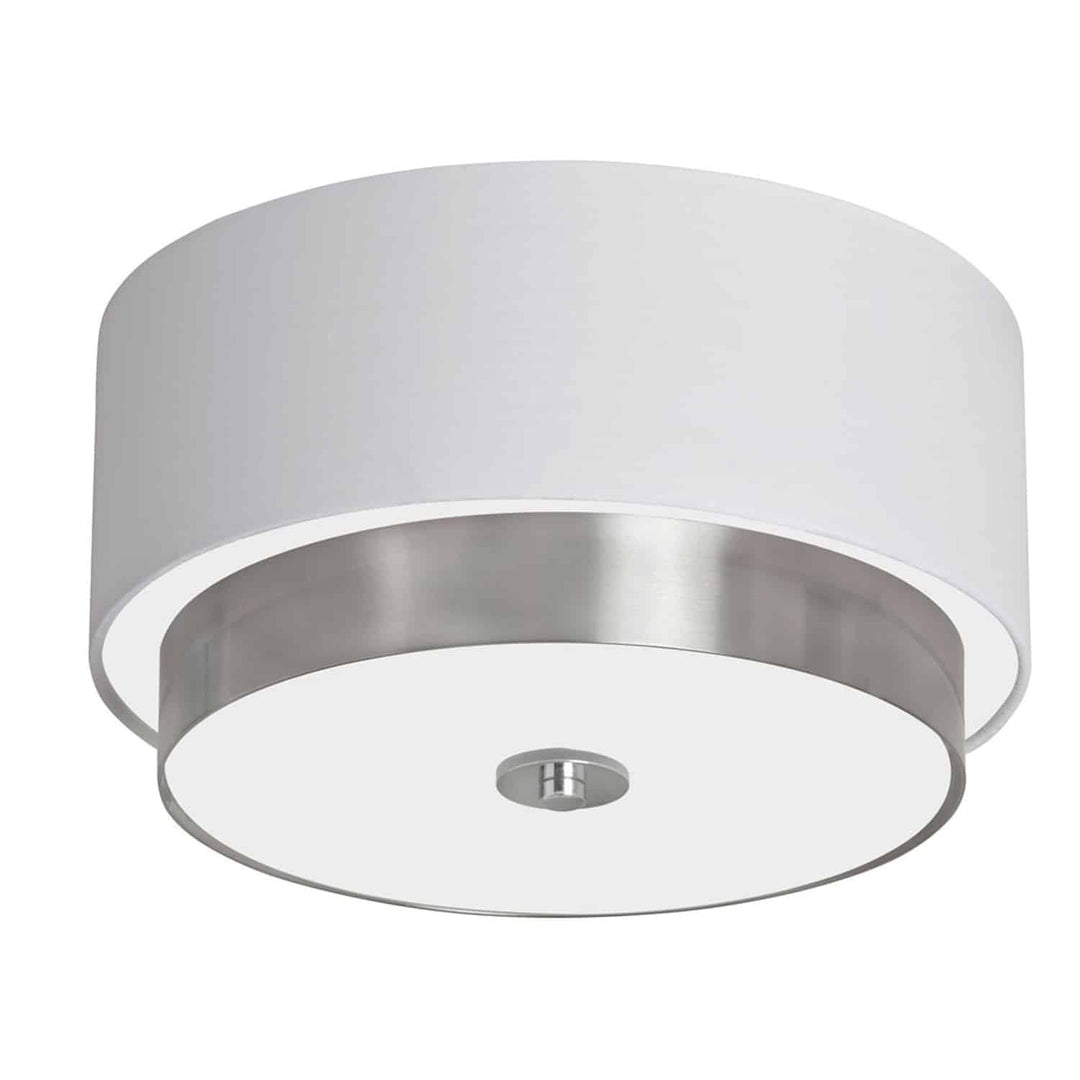 Larkin Three Light Flush Mount in White - available from The Lighting Shoppe, trusted by Canadian homeowners