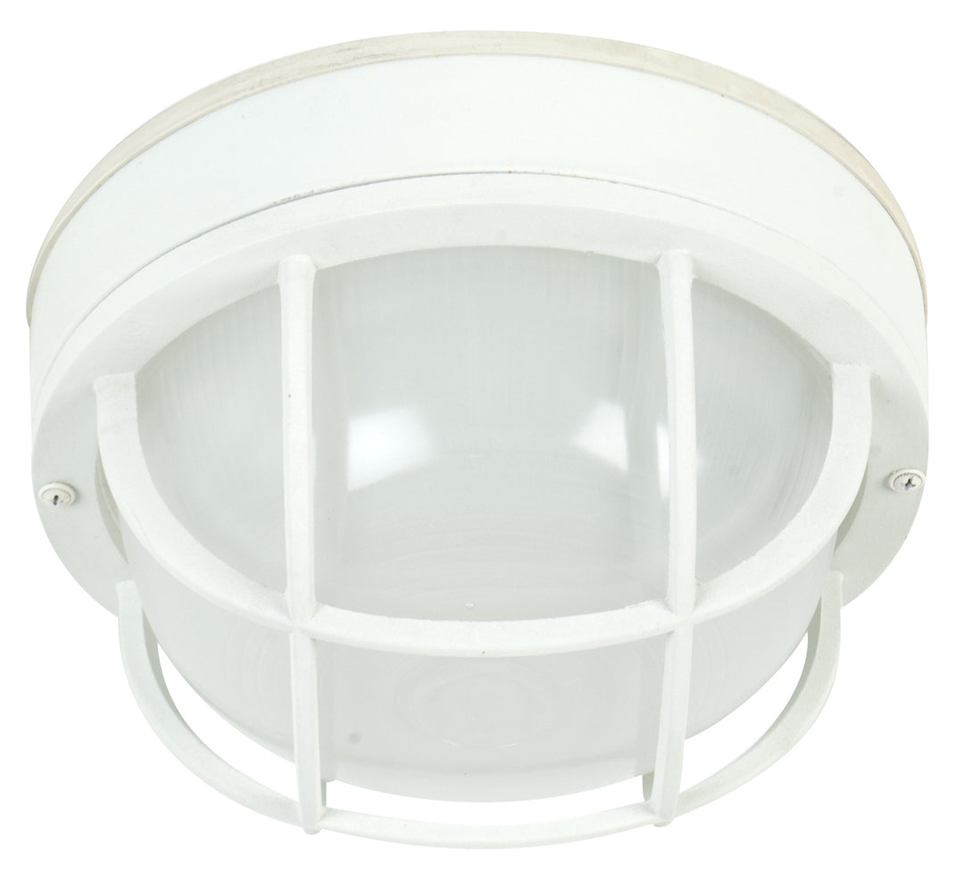Bulkheads Oval and Round One Light Flushmount in Textured White - available from The Lighting Shoppe, trusted by Canadian homeowners