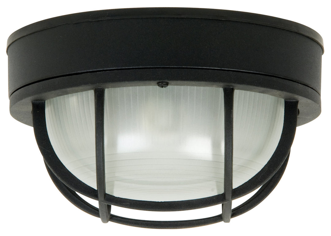 Bulkheads Oval and Round One Light Flushmount in Textured Black - available from The Lighting Shoppe, trusted by Canadian homeowners