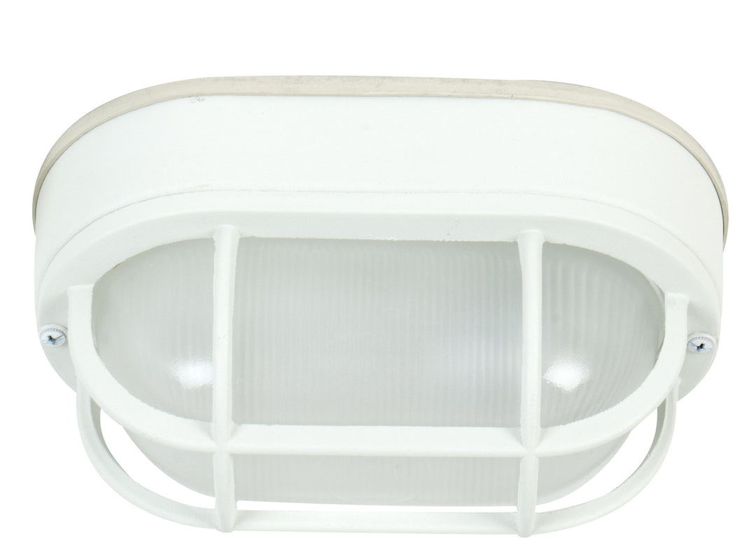 Bulkheads Oval and Round One Light Flushmount in Textured White - available from The Lighting Shoppe, trusted by Canadian homeowners