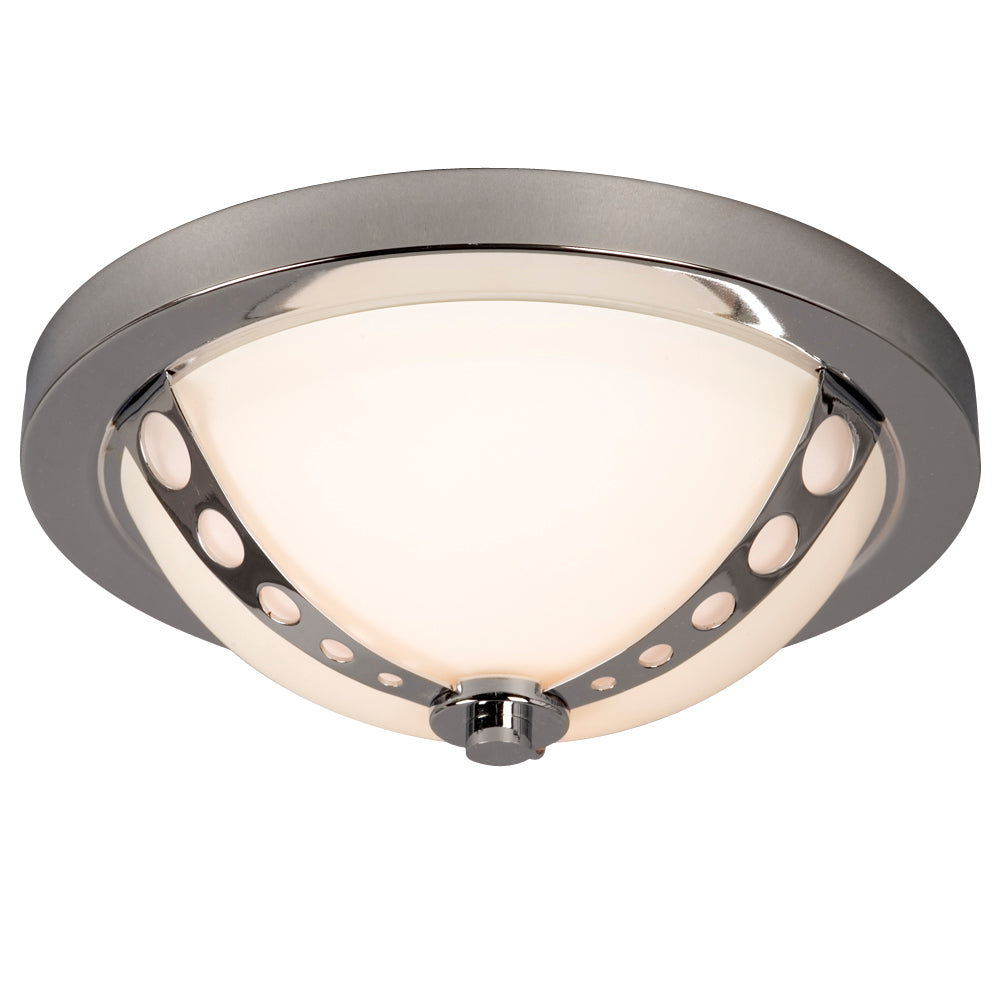 Kelsi Chrome Two Light Flush Mount in Chrome - available from The Lighting Shoppe, trusted by Canadian homeowners