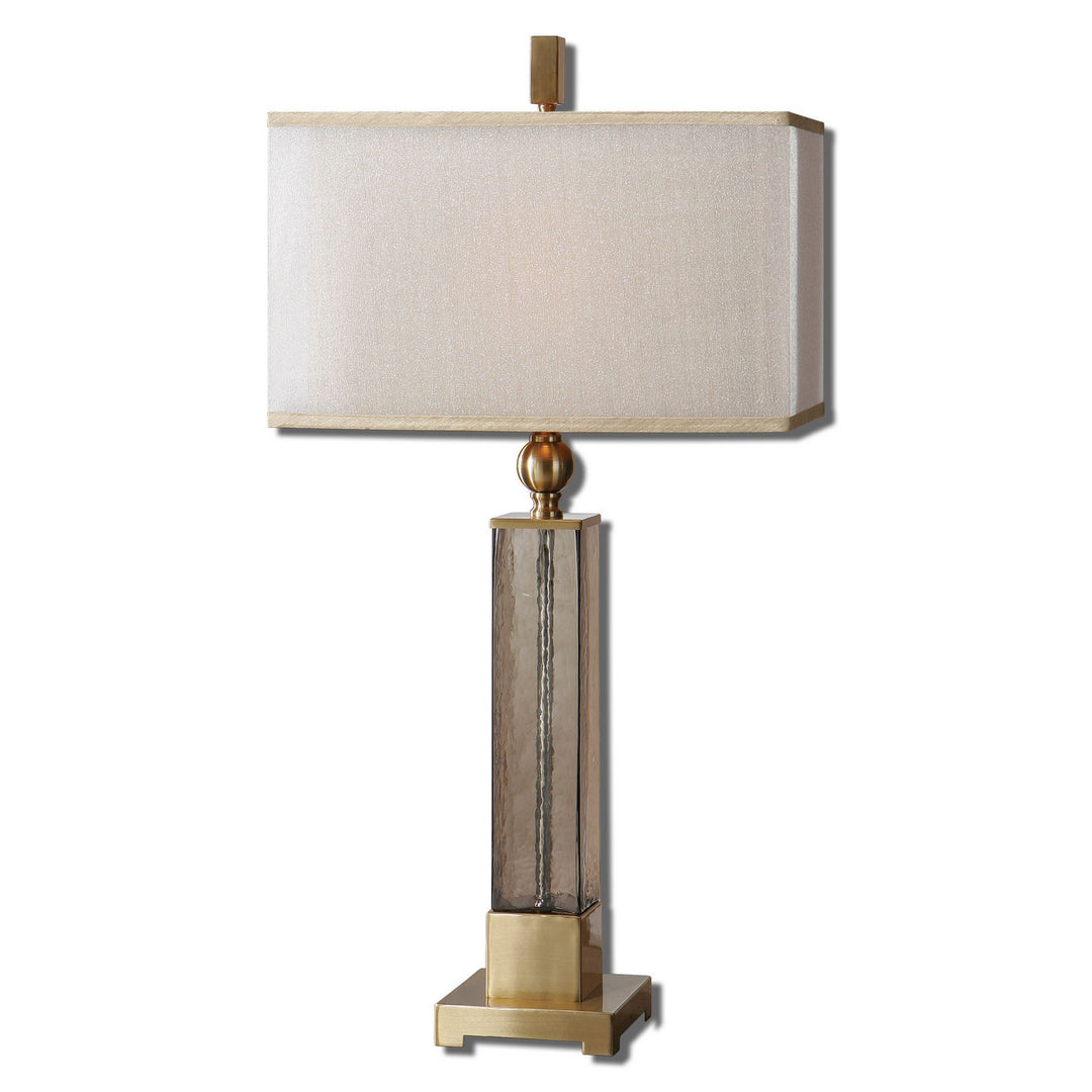 Caecilia One Light Table Lamp in Brushed Brass - available from The Lighting Shoppe, trusted by Canadian homeowners