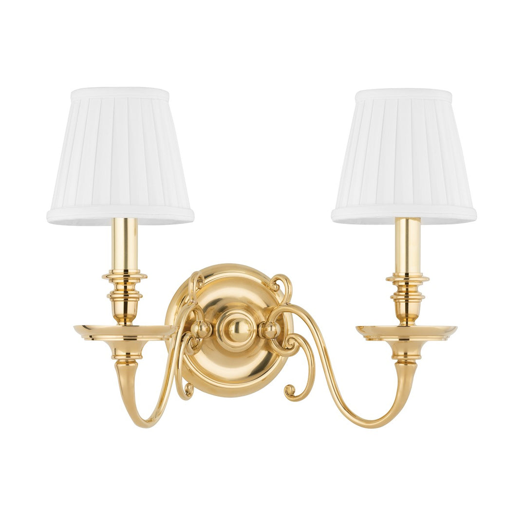 Hudson Valley Canada - 1742-AGB - Two Light Wall Sconce - Charleston - Aged Brass