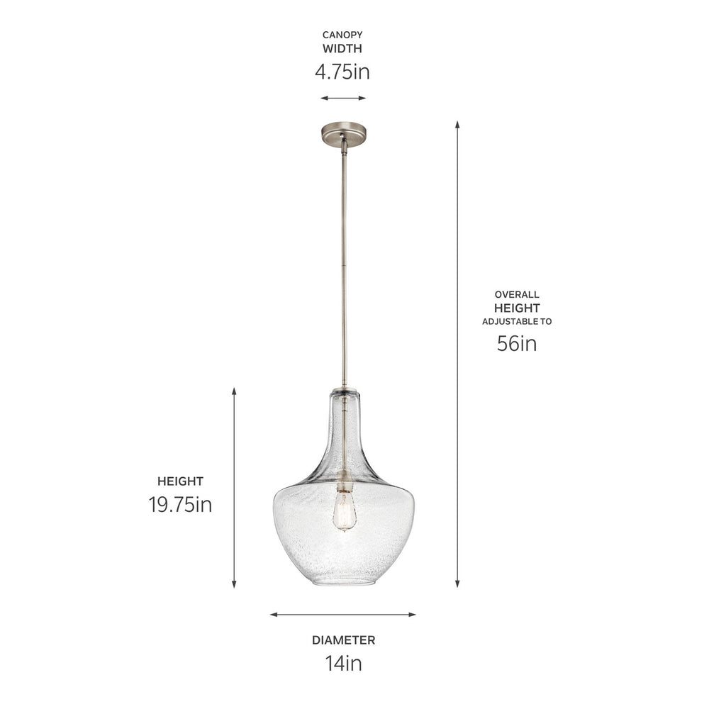 Kichler Canada - 42046NICS - One Light Pendant - Everly - Brushed Nickel
