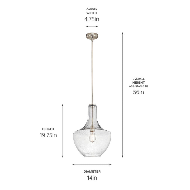 Kichler Canada - 42046NICS - One Light Pendant - Everly - Brushed Nickel