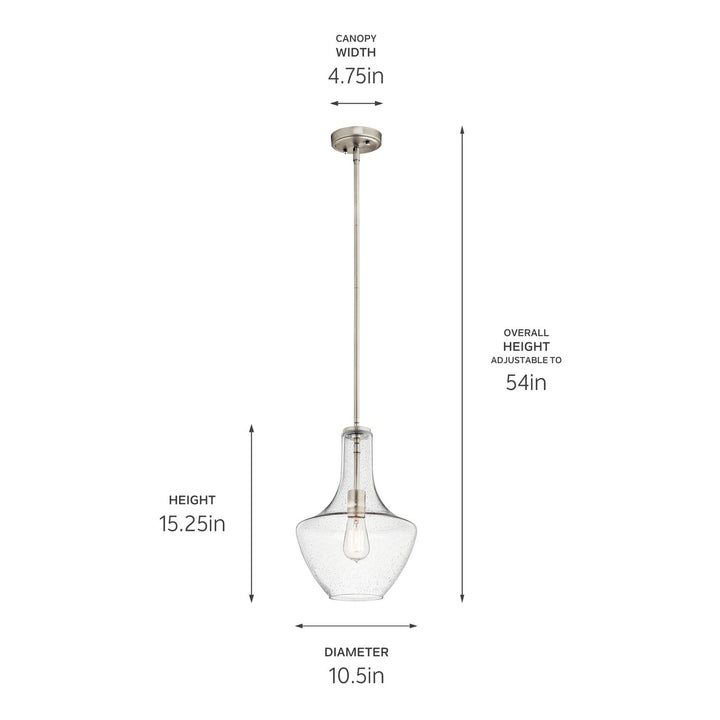 Kichler Canada - 42141NICS - One Light Pendant - Everly - Brushed Nickel
