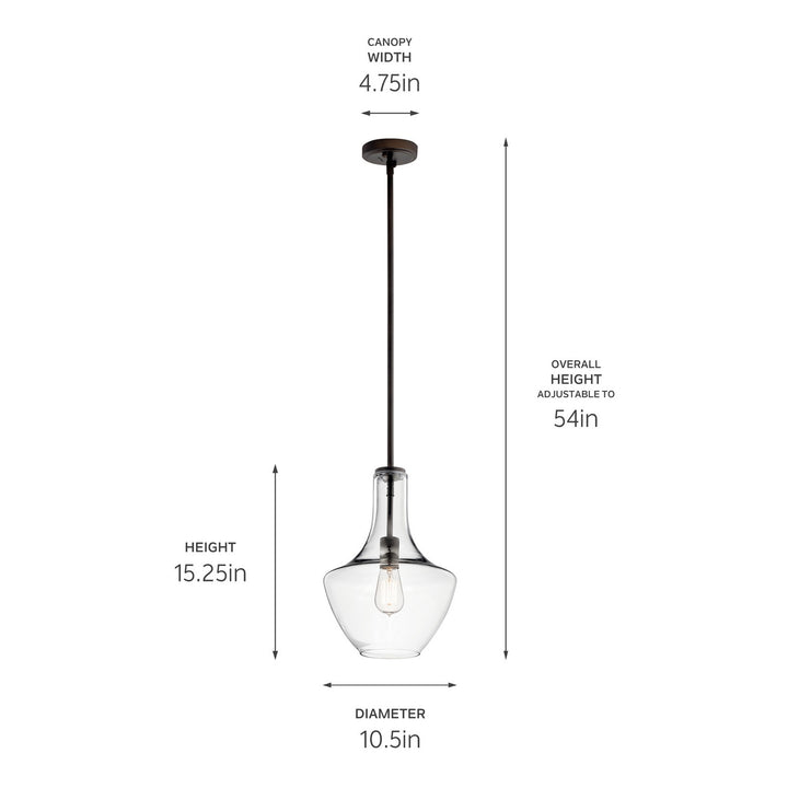Kichler Canada - 42141OZCLR - One Light Pendant - Everly - Olde Bronze