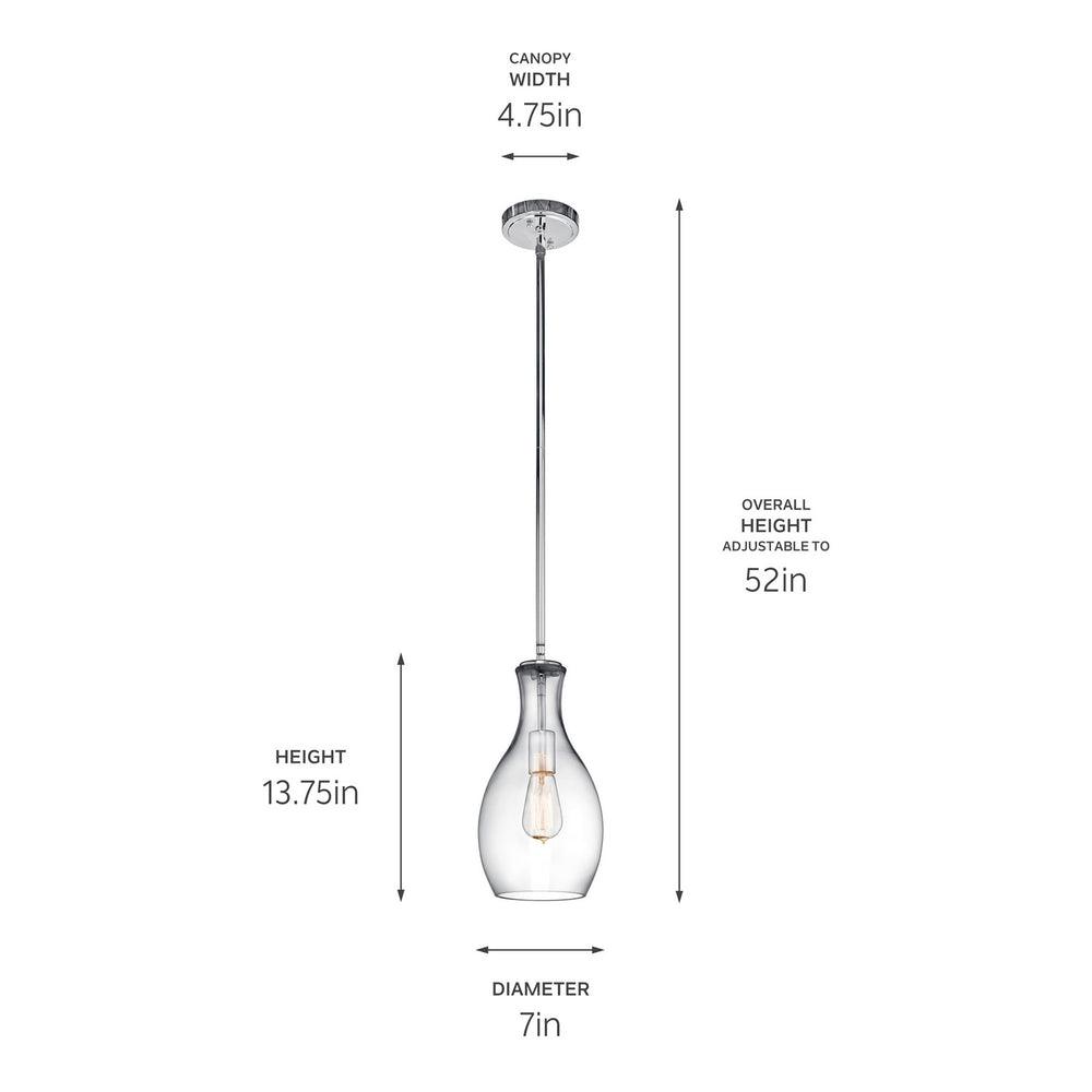 Kichler Canada - 42456CHCLR - One Light Pendant - Everly - Chrome
