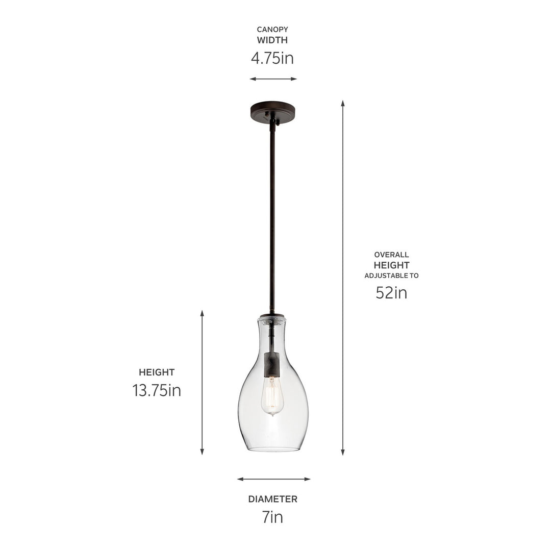 Kichler Canada - 42456OZCLR - One Light Pendant - Everly - Olde Bronze