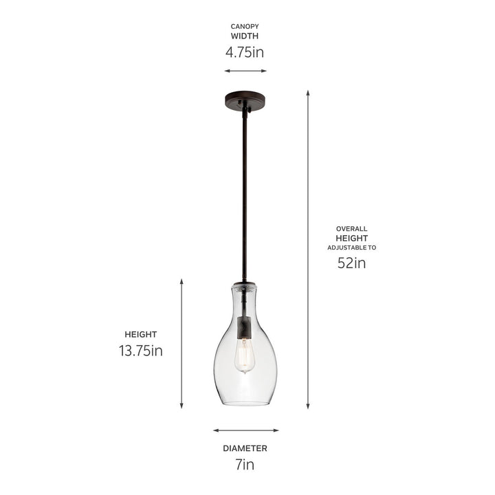 Kichler Canada - 42456OZCLR - One Light Pendant - Everly - Olde Bronze