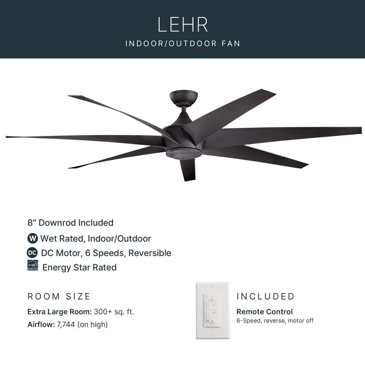 Kichler Canada - 310115DBK - 80"Ceiling Fan - Lehr - Distressed Black