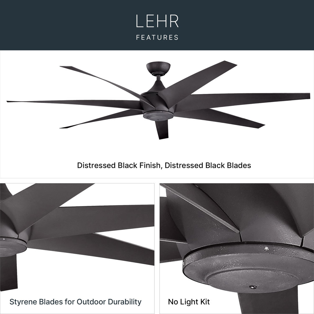 Kichler Canada - 310115DBK - 80"Ceiling Fan - Lehr - Distressed Black