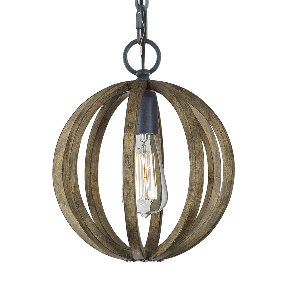 Visual Comfort Studio Canada - P1302WOW/AF - One Light Mini Pendant - Allier - Weathered Oak Wood / Antique Forged Iron