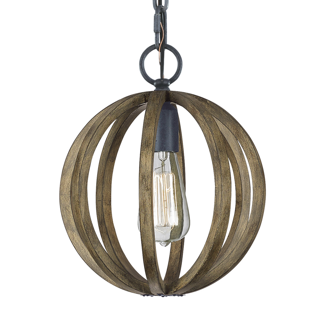 Visual Comfort Studio Canada - P1302WOW/AF - One Light Mini Pendant - Allier - Weathered Oak Wood / Antique Forged Iron