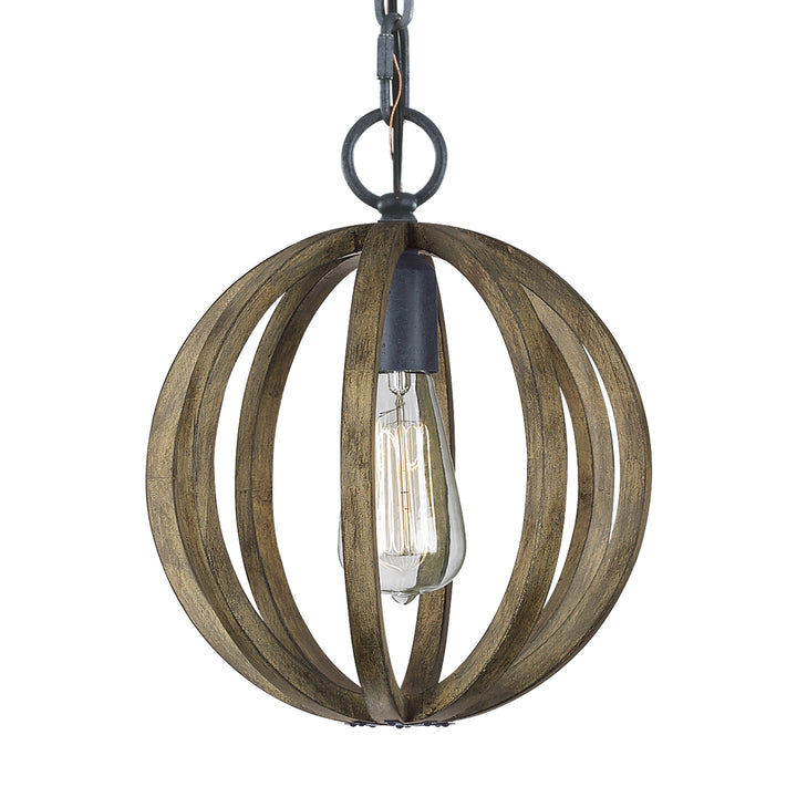 Visual Comfort Studio Canada - P1302WOW/AF - One Light Mini Pendant - Allier - Weathered Oak Wood / Antique Forged Iron