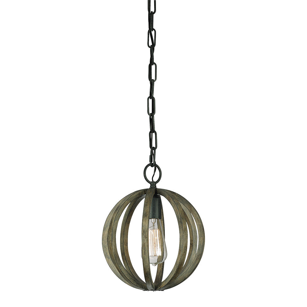 Visual Comfort Studio Canada - P1302WOW/AF - One Light Mini Pendant - Allier - Weathered Oak Wood / Antique Forged Iron