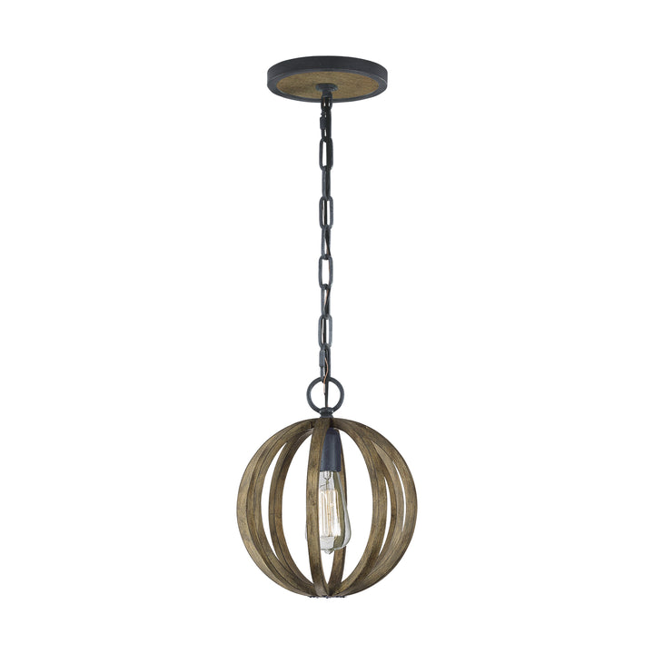 Visual Comfort Studio Canada - P1302WOW/AF - One Light Mini Pendant - Allier - Weathered Oak Wood / Antique Forged Iron