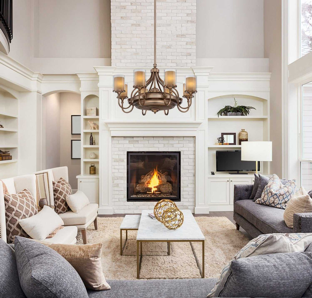 Etesian Eight Light Fan D'lier in Burnished Russet Savoy House