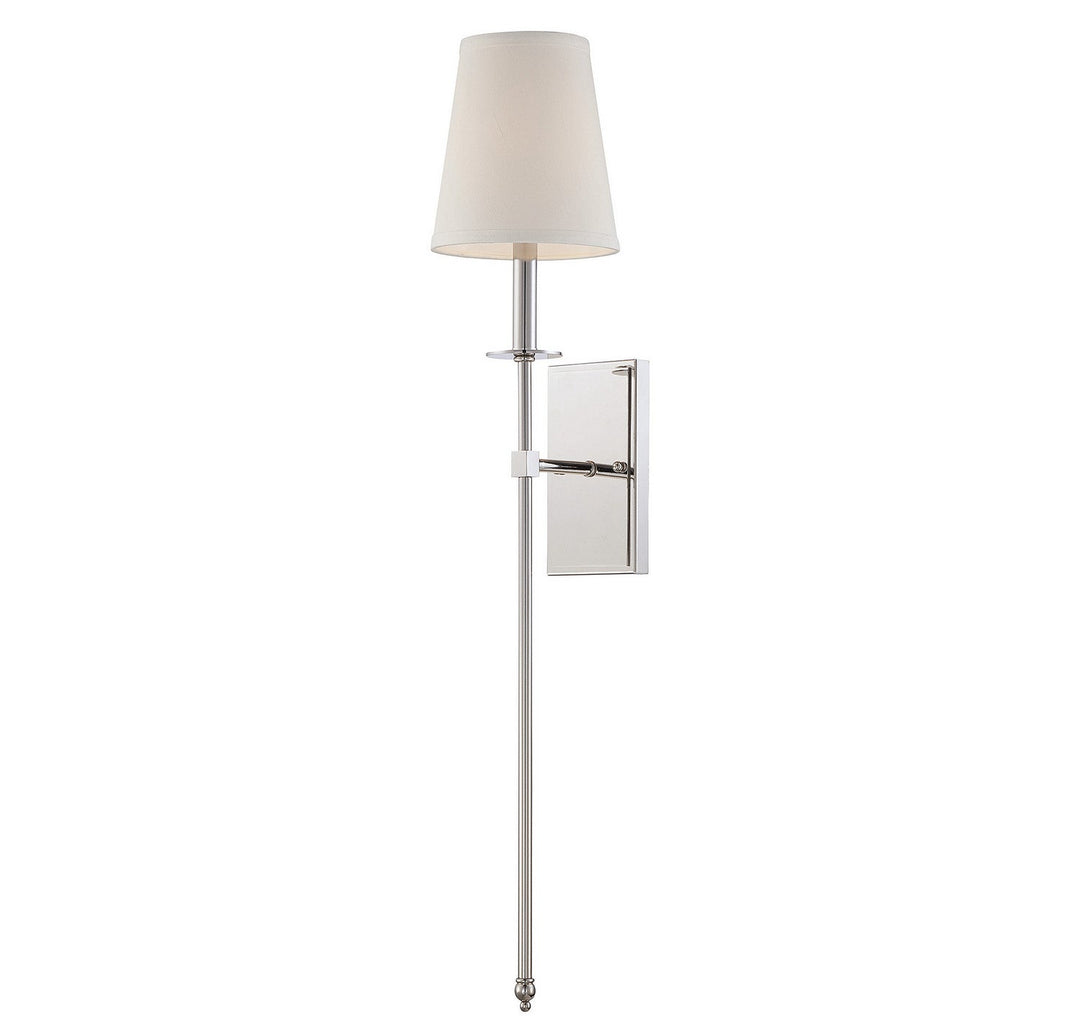 Monroe One Light Wall Sconce in Polished Nickel Savoy House