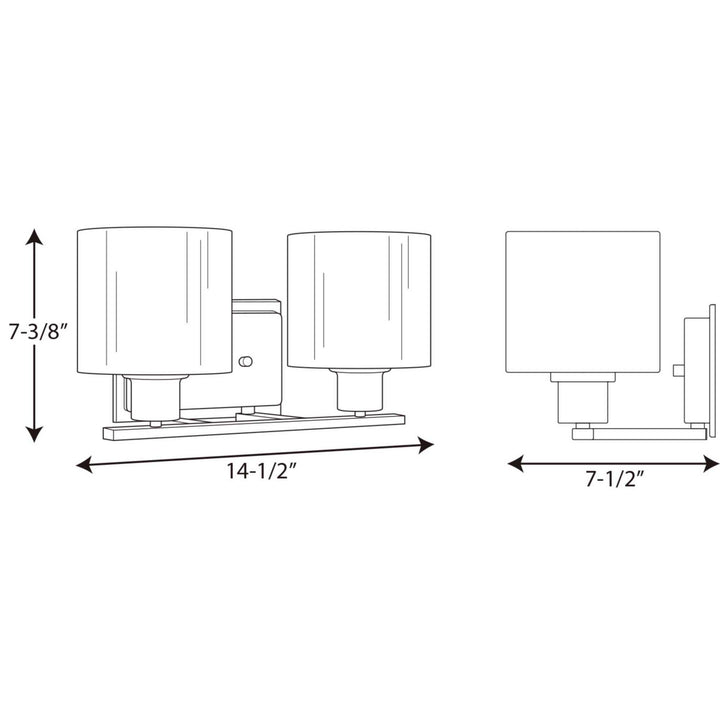 Progress Canada - P2078-09 - Two Light Bath Bracket - Invite - Brushed Nickel