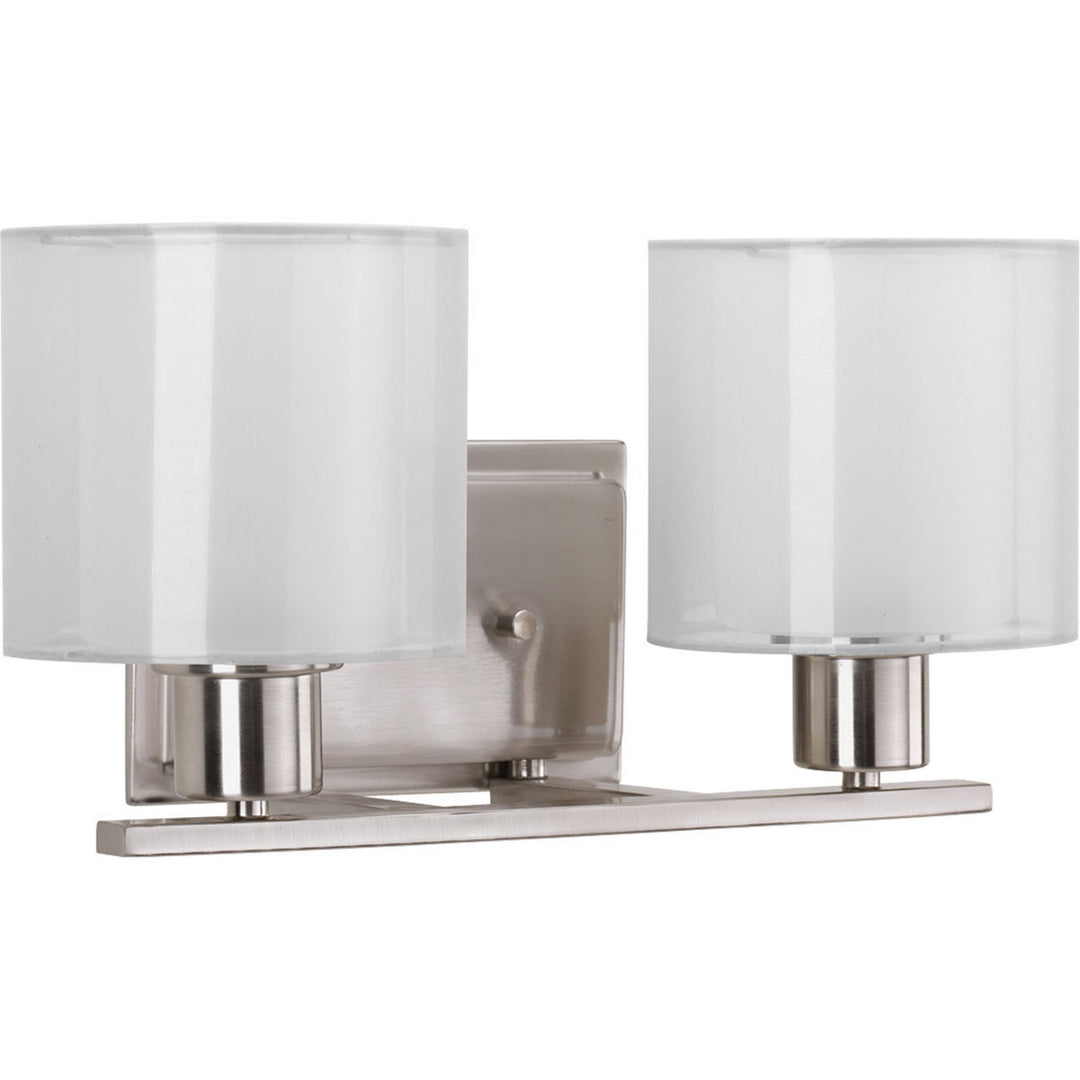 Invite Two Light Bath Bracket in Brushed Nickel - available from The Lighting Shoppe, trusted by Canadian homeowners