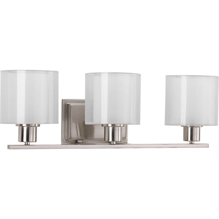 Invite Three Light Bath Bracket in Brushed Nickel - available from The Lighting Shoppe, trusted by Canadian homeowners