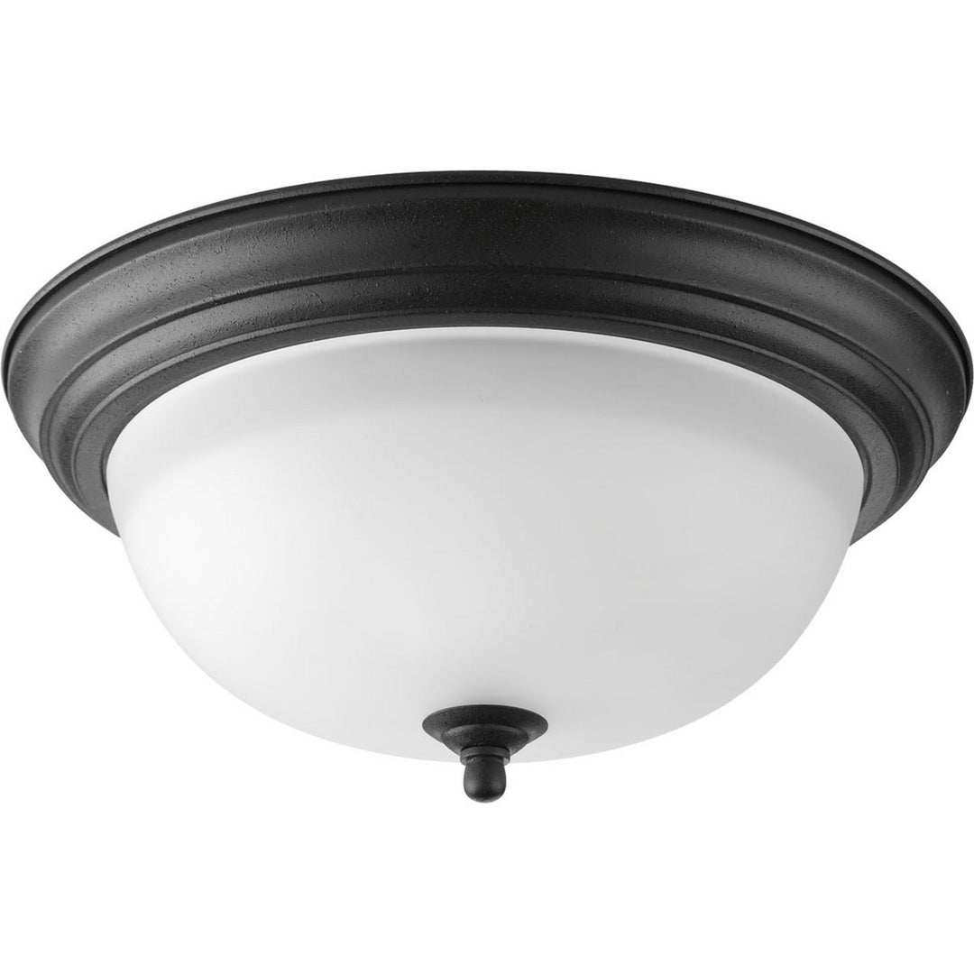 Progress Canada - P3925-80 - Two Light Flush Mount - Dome Glass - Alabaster - Forged Black