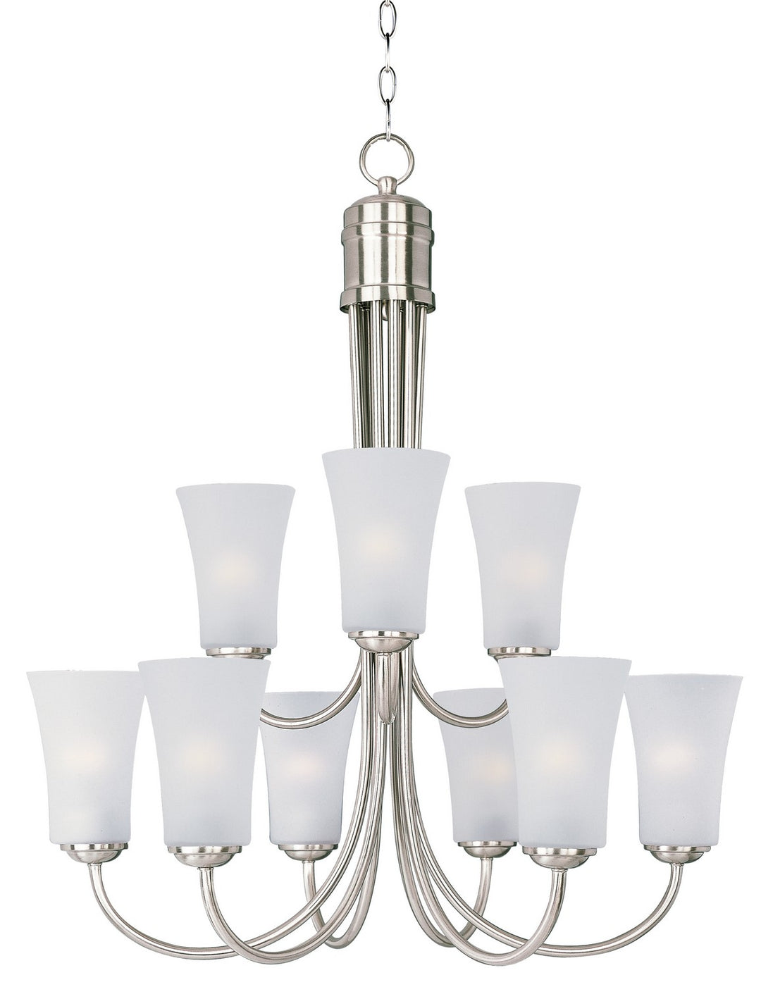Maxim - 10046FTSN - Nine Light Chandelier - Logan - Satin Nickel