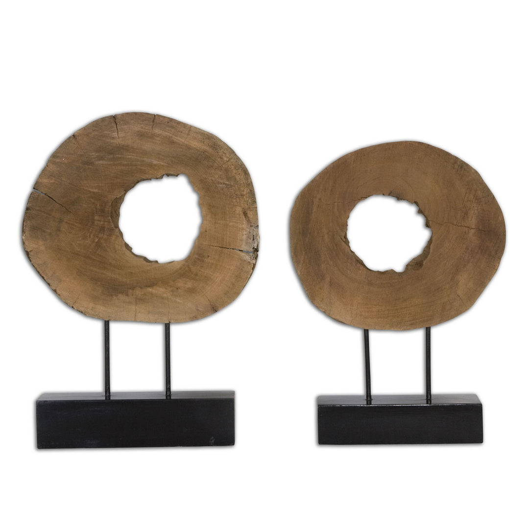 Ashlea Sculpture, Set/2 in Natural Mango Wood - available from The Lighting Shoppe, trusted by Canadian homeowners