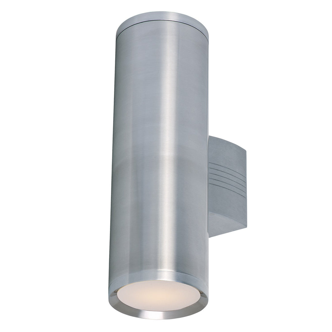 Lightray Two Light Outdoor Wall Lantern in Brushed Aluminum - available from The Lighting Shoppe, trusted by Canadian homeowners