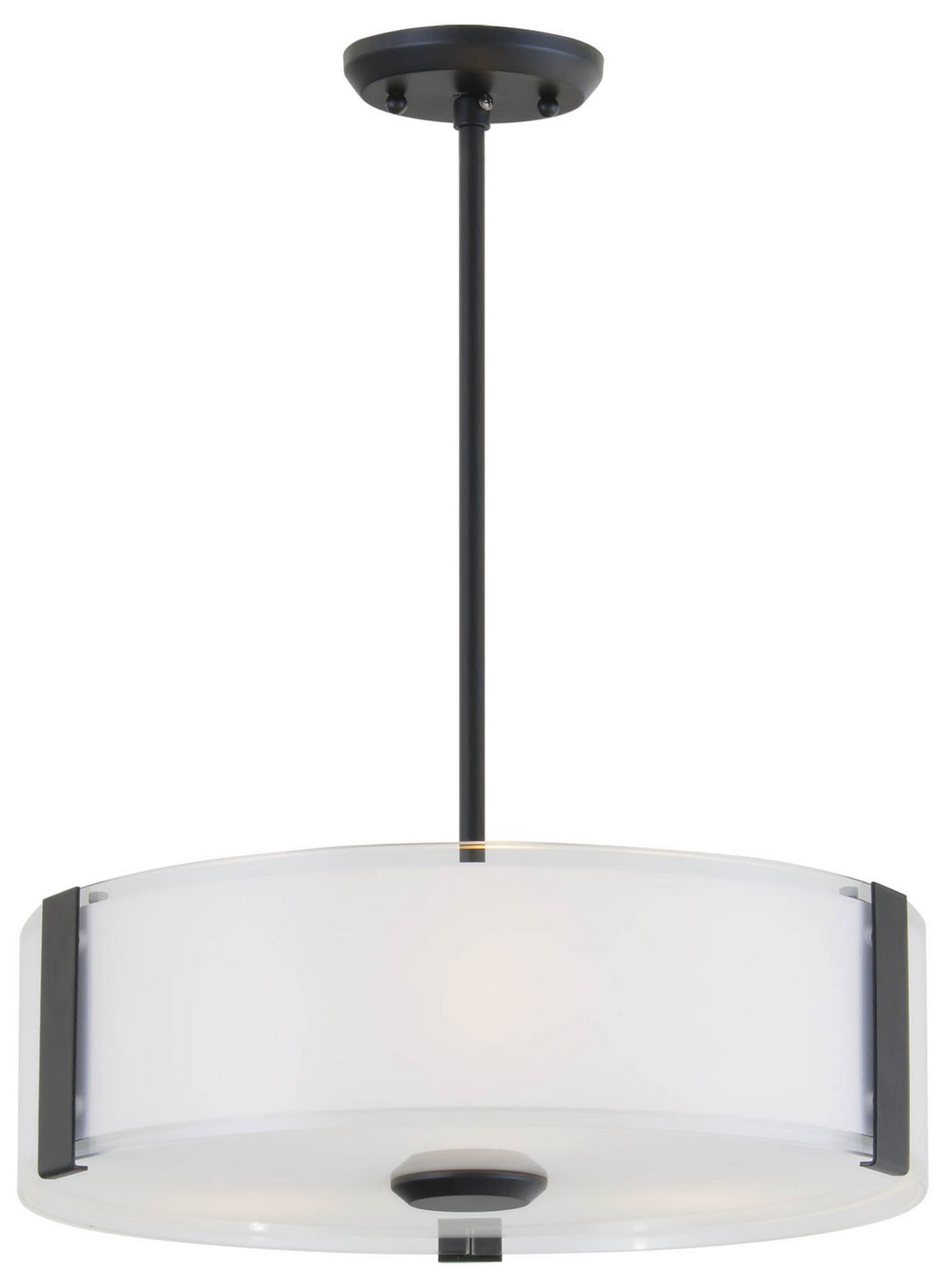 DVI Canada - DVP14508GR-SSOP - Three Light Pendant - Zurich - Graphite w/Silk Screened Opal Glass