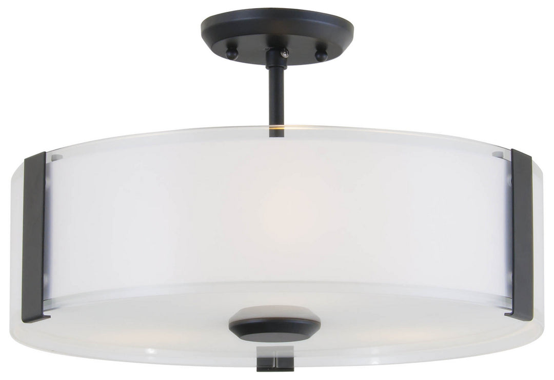 DVI Canada - DVP14512GR-SSOP - Three Light Semi-Flush Mount - Zurich - Graphite w/Silk Screened Opal Glass