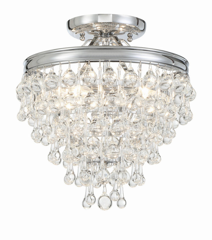 Calypso Three Light Semi Flush Mount in Polished Chrome - available from The Lighting Shoppe, trusted by Canadian homeowners