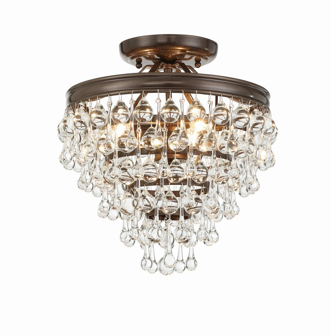 Calypso Three Light Semi Flush Mount in Vibrant Bronze - available from The Lighting Shoppe, trusted by Canadian homeowners
